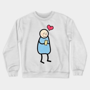 Stick man Love Mobile Phone Crewneck Sweatshirt